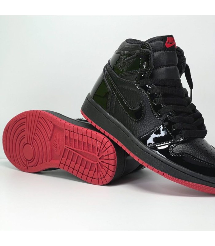 کفش پیاده روی نایک ایر جردن وان ساقدار مشکی ورنی Nike air jordan 1 full black