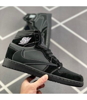 کفش پیاده روی نایک ایرجردن وان ساقدار تراویس اسکات مشکی Nike air jordan 1 high travis scott full black