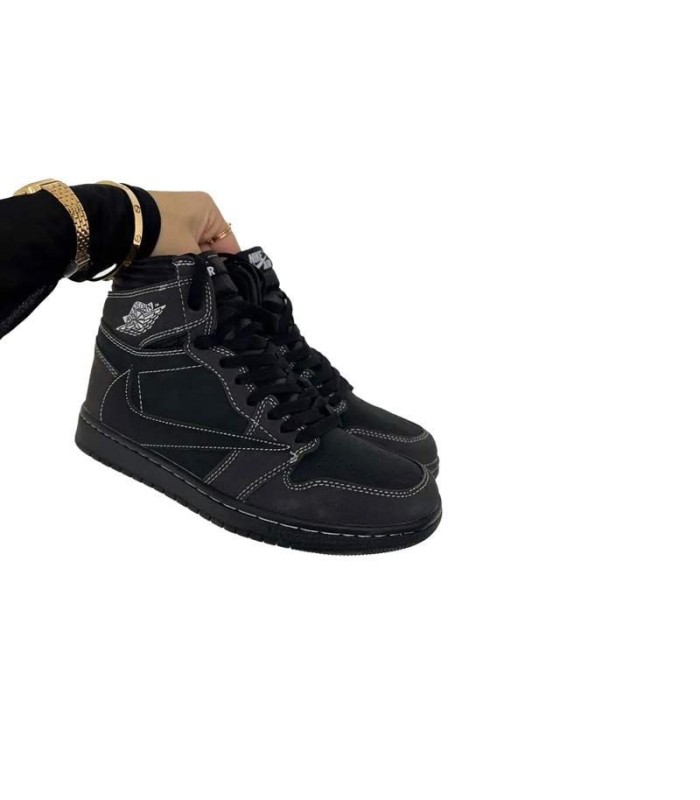 کفش پیاده روی نایک ایرجردن وان ساقدار تراویس اسکات مشکی Nike air jordan 1 high travis scott full black