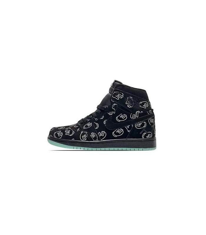 کفش پیاده روی نایک جردن وان ساقدار کواز مشکی Nike air jordan 1 kaws Black