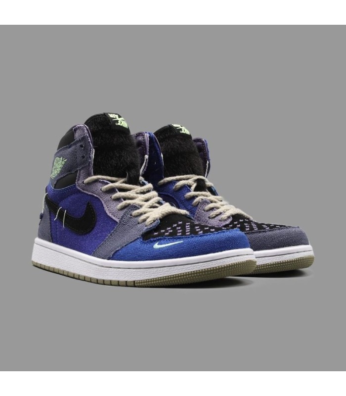 کفش پیاده روی نایک جردن وان ساقدار زیون وودو آبی Nike air jordan 1 high zion Voodo blue