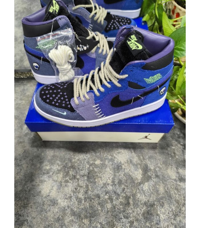 کفش پیاده روی نایک جردن وان ساقدار زیون وودو آبی Nike air jordan 1 high zion Voodo blue