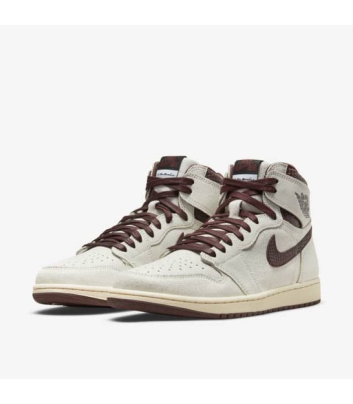 کفش پیاده روی نایک جردن وان ساقدار مانیر قهوه ای کرمی Nike Air Jordan 1 retro high og a ma maniere