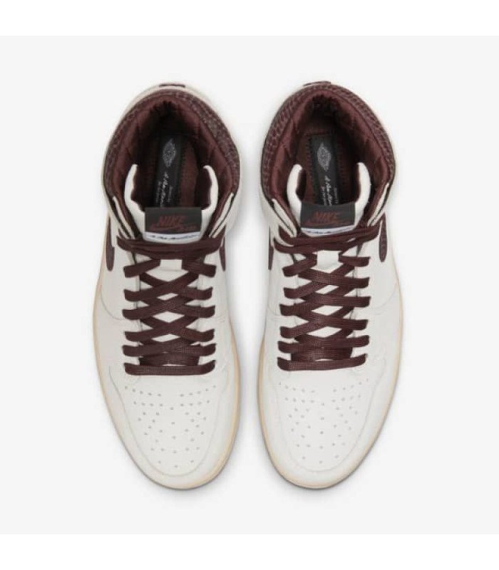 کفش پیاده روی نایک جردن وان ساقدار مانیر قهوه ای کرمی Nike Air Jordan 1 retro high og a ma maniere