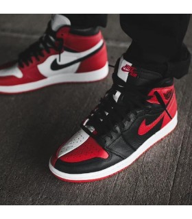 کفش پیاده روی نایک جردن وان ساقدار هوم اج Nike air jordan 1 high Homage to home red