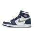 کفش پیاده روی نایک جردن وان ساقدار سورمه ای سفید نقره ای Nike air jordan 1 high Sanded Silver