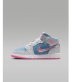 کفش پیاده روی نایک جردن وان ساقدار طوسی آبی صورتی Nike air jordan 1 high Denim Sequin