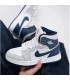 کفش پیاده روی نایک جردن وان ساقدار گرگ طوسی سورمه ای Nike air jordan 1 high Wolf Grey navy
