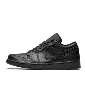 کفش پیاده روی نایک جردن وان بدون ساق چرم مشکی Nike air jordan 1 low black