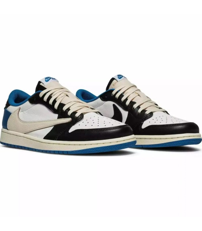 کفش پیاده روی مردانه نایک جردن وان بدون ساق Nike air jordan 1 low travis Scott fragment blue