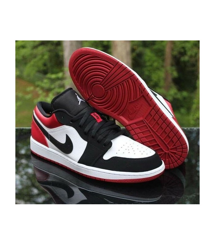 کفش پیاده روی نایک جردن وان بدون ساق Nike air jordan 1 low white and Crimson