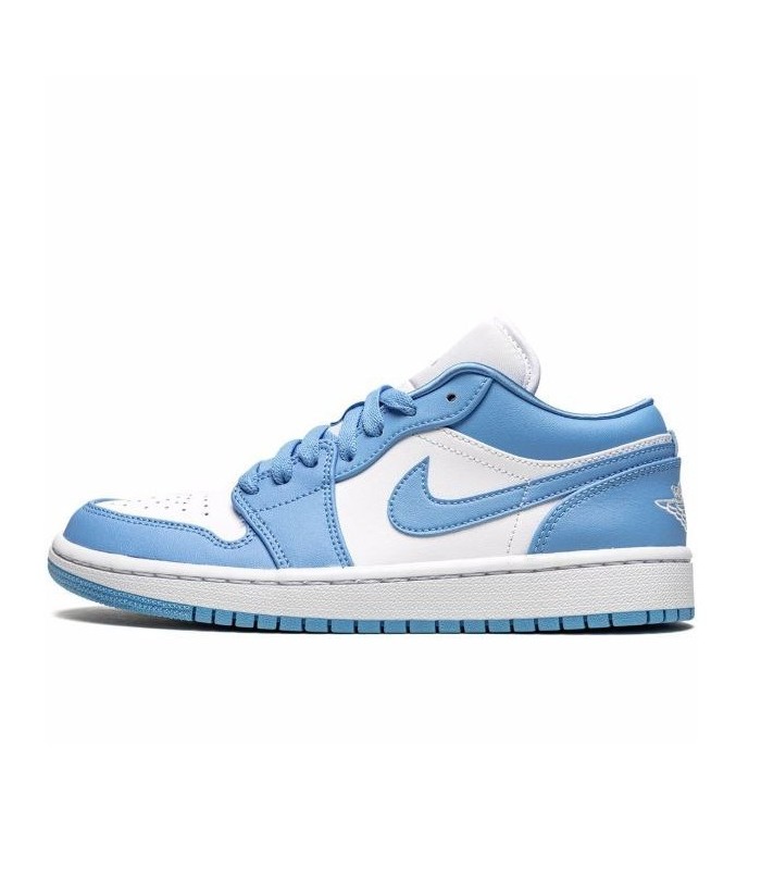 کفش پیاده روی نایک جردن وان بدون ساق سفید آبی Nike air Jordan 1 low blue and white unc