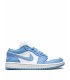 کفش پیاده روی نایک جردن وان بدون ساق سفید آبی Nike air Jordan 1 low blue and white unc
