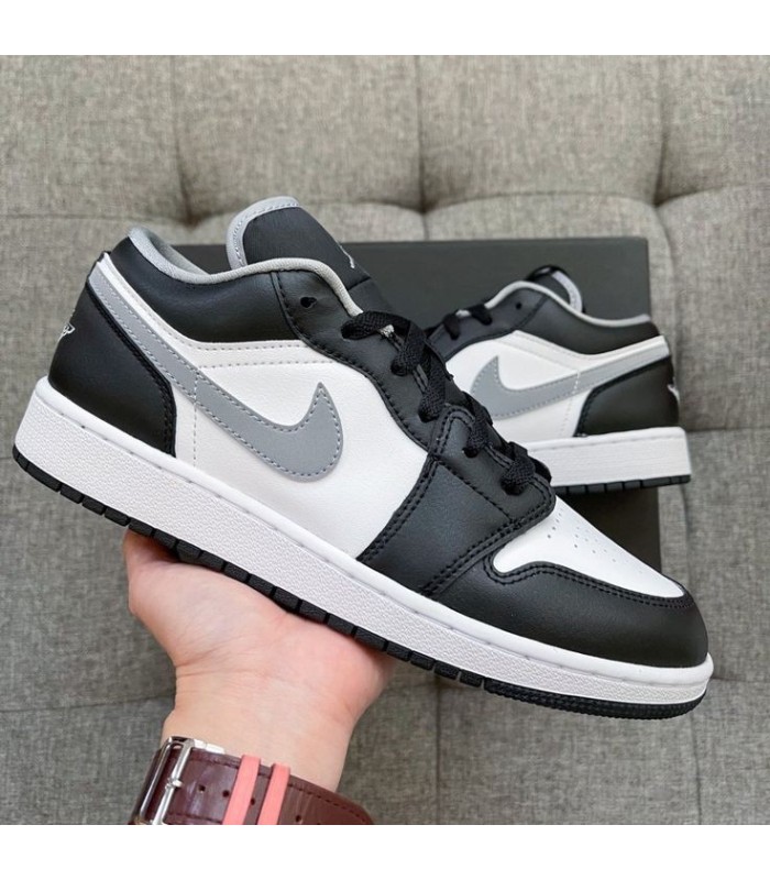 کفش پیاده روی نایک جردن وان بدون ساق شدو مشکی سفید Nike jordan 1 low shadow white