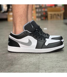 کفش پیاده روی نایک جردن وان بدون ساق شدو مشکی سفید Nike jordan 1 low shadow white