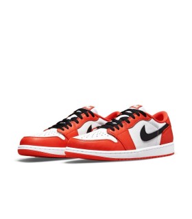 کفش پیاده روی نایک جردن وان بدون ساق سفید نارنجی Nike air jordan 1 Low star fish orange
