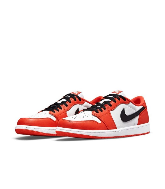 کفش پیاده روی نایک جردن وان بدون ساق سفید نارنجی Nike air jordan 1 Low star fish orange