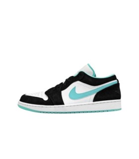 کفش پیاده روی نایک جردن وان بدون ساق Nike air Jordan 1 low white and cyan