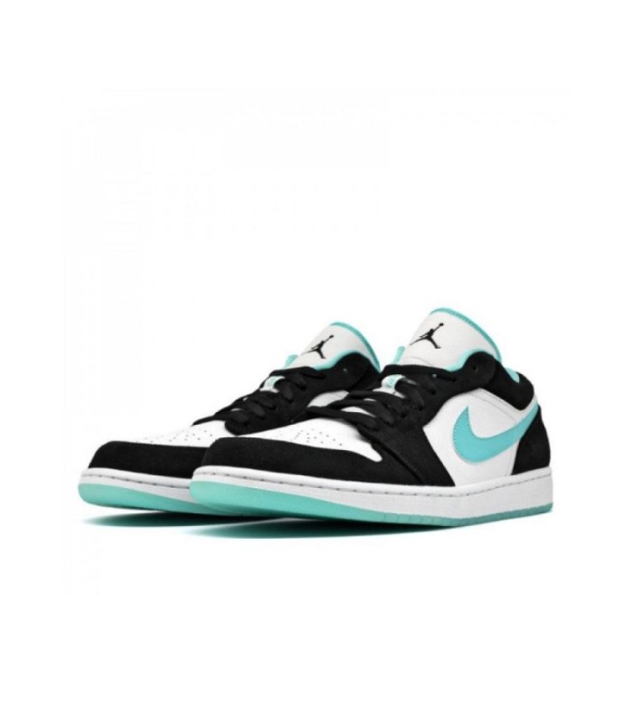 کفش پیاده روی نایک جردن وان بدون ساق Nike air Jordan 1 low white and cyan