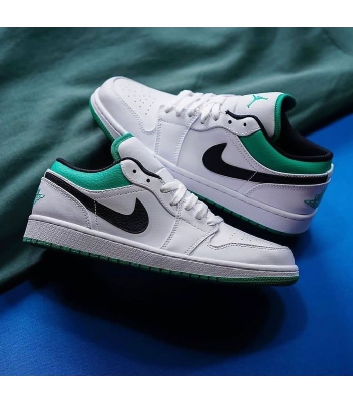 کفش پیاده روی نایک جردن وان بدون ساق سفید سبز Nike air jordan 1 low green