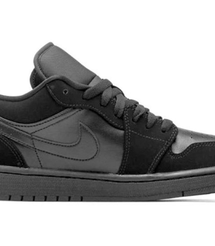 کفش پیاده روی نایک جردن وان بدون ساق مشکی جیر Nike jordan 1 low full black