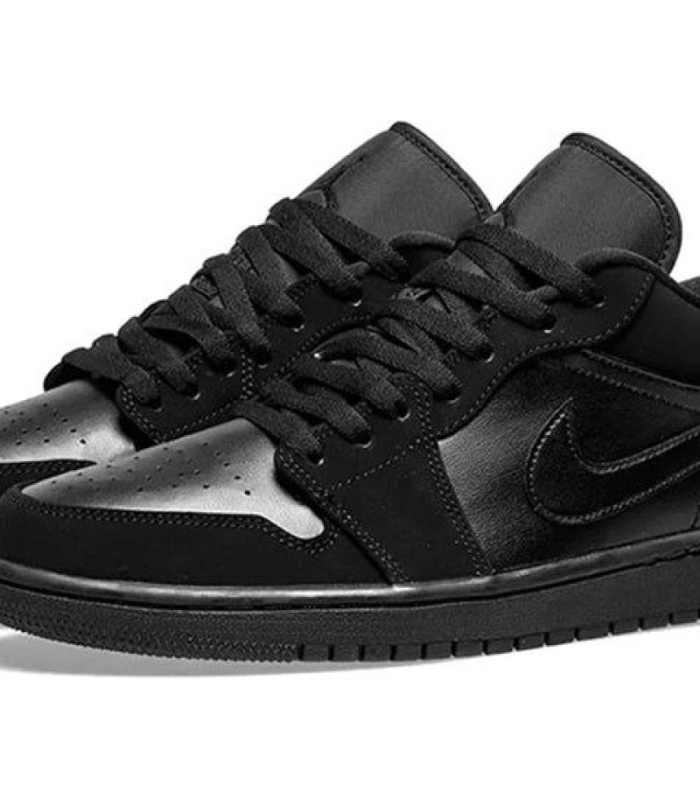 کفش پیاده روی نایک جردن وان بدون ساق مشکی جیر Nike jordan 1 low full black