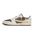 کفش پیاده روی نایک جردن وان بدون ساق تراویس اسکات کرم قهوه ای موکا Nike air jordan 1 low travis scott Mocha