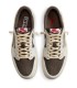 کفش پیاده روی نایک جردن وان بدون ساق تراویس اسکات کرم قهوه ای موکا Nike air jordan 1 low travis scott Mocha