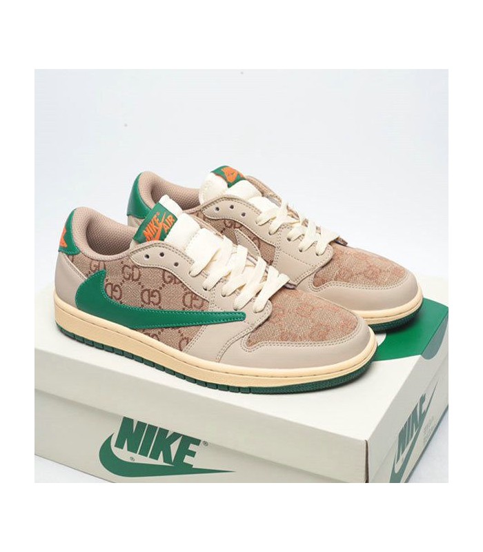 کفش پیاده روی نایک جردن وان بدون ساق تراویس اسکات گوچی Nike air jordan 1 low Travis Scott Gucci