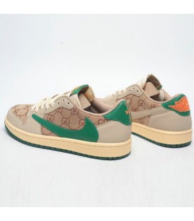 کفش پیاده روی نایک جردن وان بدون ساق تراویس اسکات گوچی Nike air jordan 1 low Travis Scott Gucci