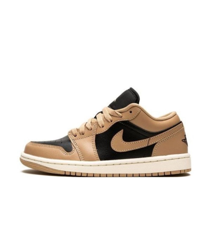 کفش پیاده روی نایک جردن وان بدون ساق کرم مشکی Nike air jordan 1 low Beige black