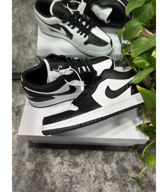 کفش پیاده روی نایک ایر جردن وان بدون ساق مشکی سفید Nike air jordan 1 low black and white