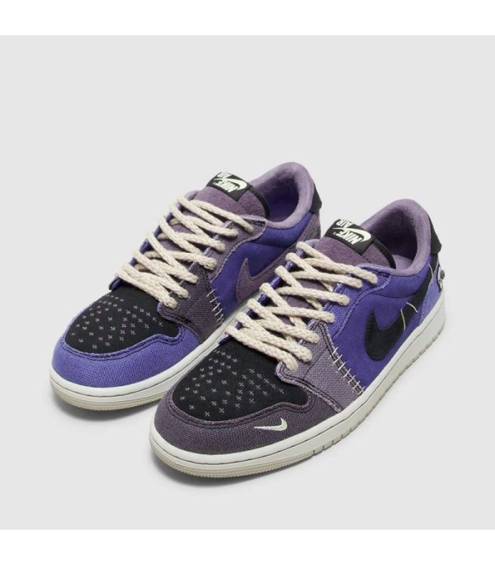 کفش پیاده روی نایک ایر جردن وان بدون ساق زیون وودو آبی Nike jordan 1 low zion Voodo