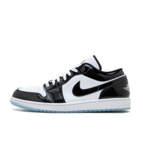 کفش پیاده روی نایک ایر جردن وان بدون ساق ورنی مشکی سفید Nike jordan 1 low vernie