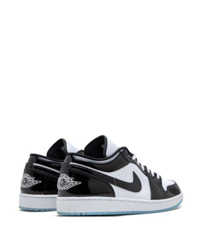 کفش پیاده روی نایک ایر جردن وان بدون ساق ورنی مشکی سفید Nike jordan 1 low vernie