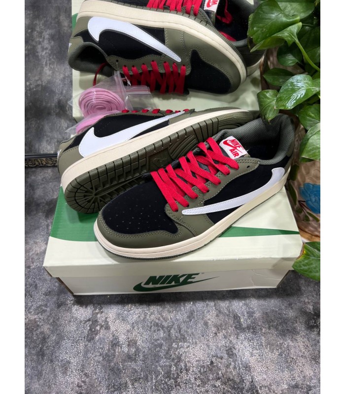 کفش پیاده روی نایک ایر جردن وان بدون ساق تراویس اسکات Nike air Travis Scott Olive Green