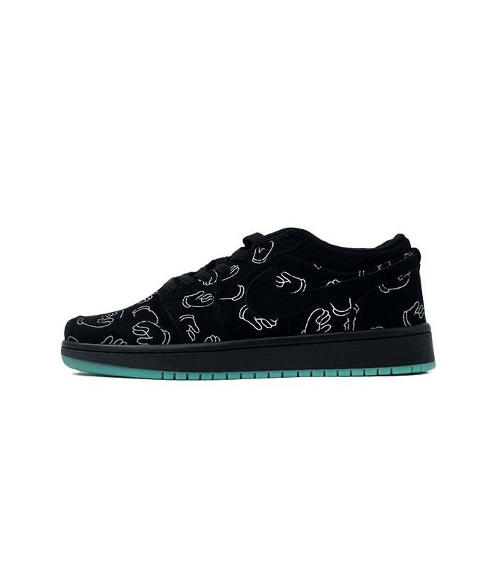 کفش پیاده روی نایک ایر جردن وان بدون ساق تراویس اسکات کواز Nike air jordan 1 low Travis Scott kaws black