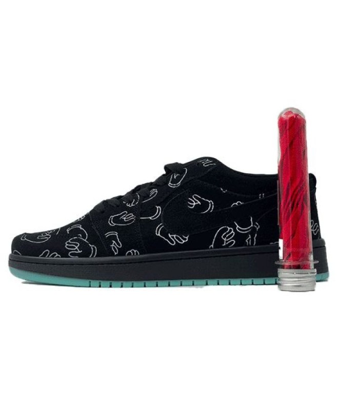 کفش پیاده روی نایک ایر جردن وان بدون ساق تراویس اسکات کواز Nike air jordan 1 low Travis Scott kaws black
