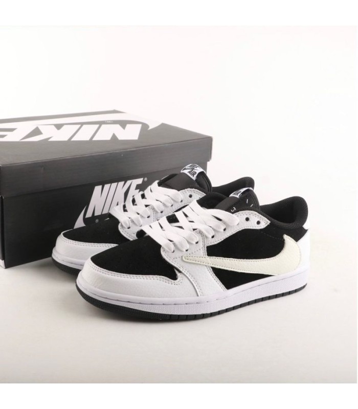 کفش پیاده روی نایک ایر جردن وان بدون ساق تراویس اسکات Nike air jordan 1 low Travis Scott Black and white