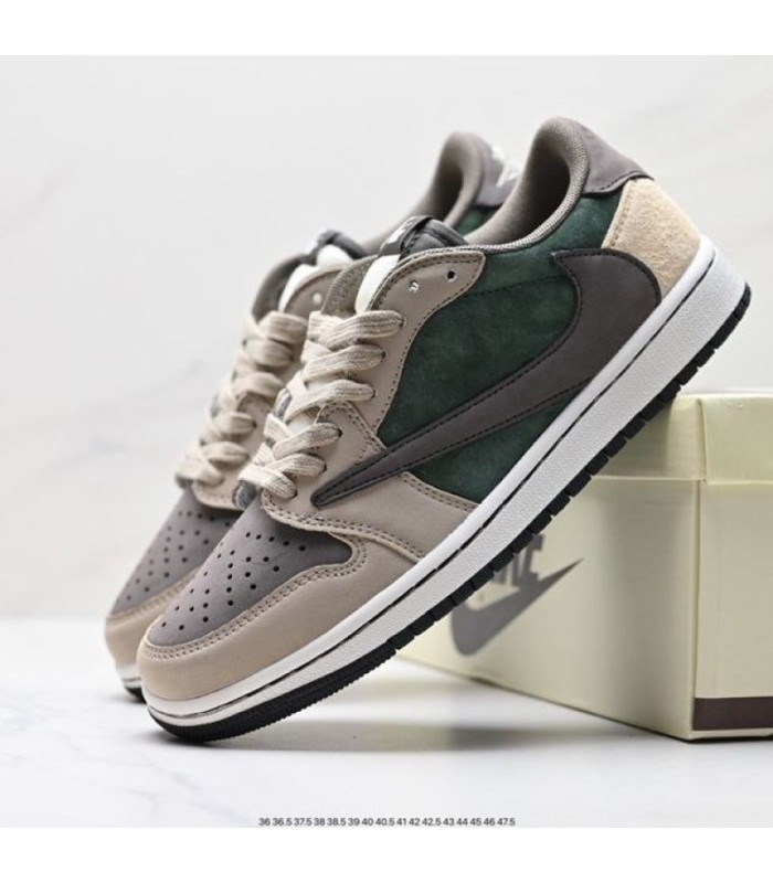کفش پیاده روی نایک ایر جردن وان بدون ساق تراویس اسکات فراگمنت  Nike air jordan 1 low Travis Scott Fragment Green