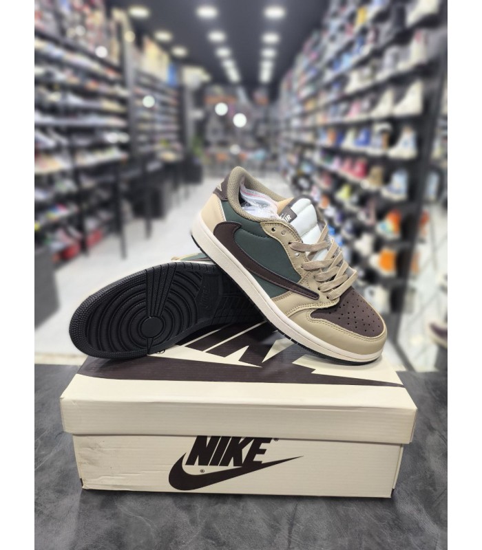 کفش پیاده روی نایک ایر جردن وان بدون ساق تراویس اسکات فراگمنت  Nike air jordan 1 low Travis Scott Fragment Green