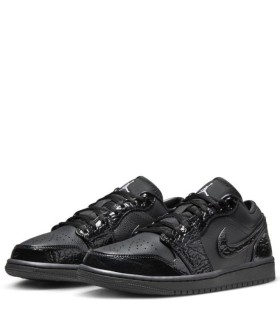 کفش پیاده روی نایک ایر جردن وان بدون ساق ورنی مشکی Nike Air Jordan 1 low black Patent Elephant