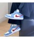کفش پیاده روی نایک ایر جردن وان بدون ساق Nike Air Jordan 1 Low Blue Whisper Dune Red
