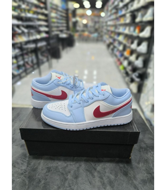کفش پیاده روی نایک ایر جردن وان بدون ساق Nike Air Jordan 1 Low Blue Whisper Dune Red