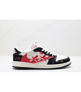 کفش پیاده روی نایک ایر جردن وان بدون ساق تراویس اسکات کواز Nike Air Jordan 1 low Travis Scott Kaws Red Black