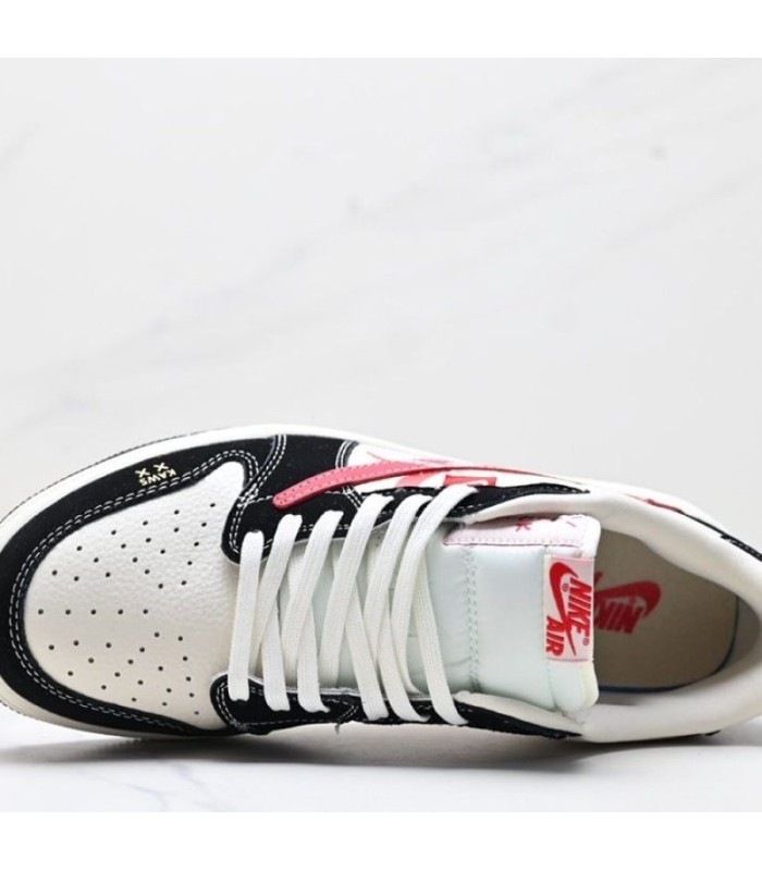 کفش پیاده روی نایک ایر جردن وان بدون ساق تراویس اسکات کواز Nike Air Jordan 1 low Travis Scott Kaws Red Black