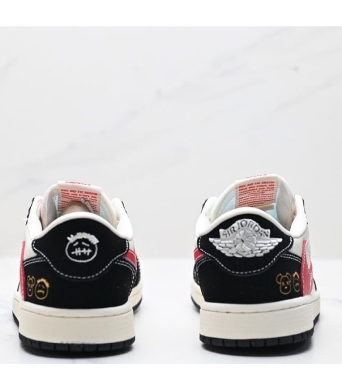 کفش پیاده روی نایک ایر جردن وان بدون ساق تراویس اسکات کواز Nike Air Jordan 1 low Travis Scott Kaws Red Black