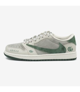 کفش پیاده روی نایک ایر جردن وان بدون ساق تراویس اسکات گوچی Nike air jordan 1 low Travis Scott GUCCI Olive Green