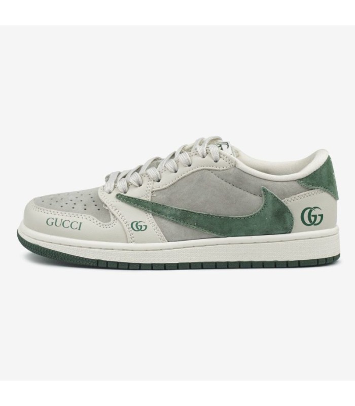کفش پیاده روی نایک ایر جردن وان بدون ساق تراویس اسکات گوچی Nike air jordan 1 low Travis Scott GUCCI Olive Green