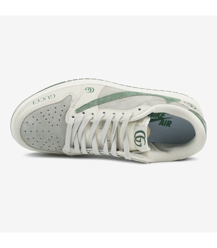 کفش پیاده روی نایک ایر جردن وان بدون ساق تراویس اسکات گوچی Nike air jordan 1 low Travis Scott GUCCI Olive Green